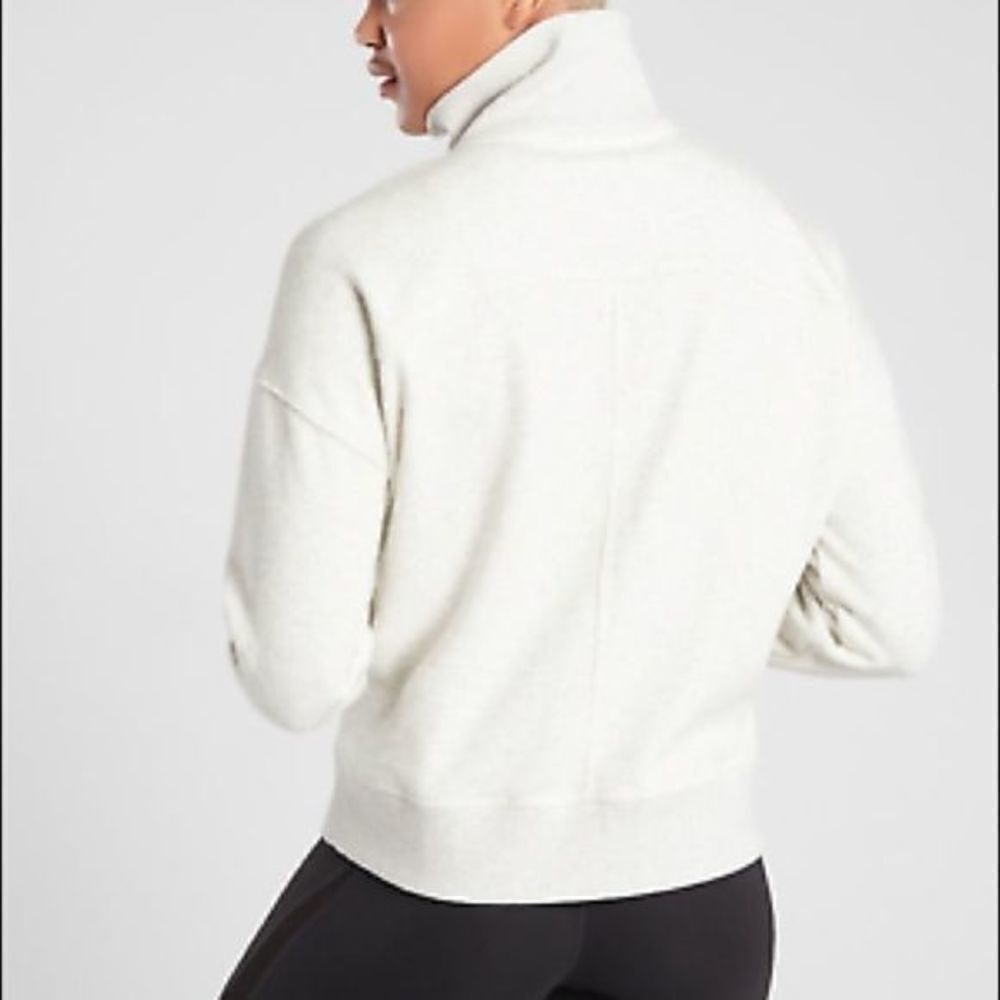 Athleta cozy karma fog heather gray half zip hoodie xs - Picture 3 of 9